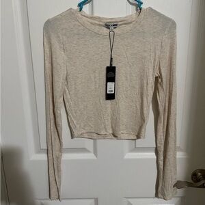 Fashion Nova Cream Long Sleeve Top